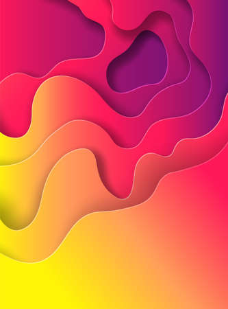 Colorful paper cut background. Layered gradient formsのイラスト素材