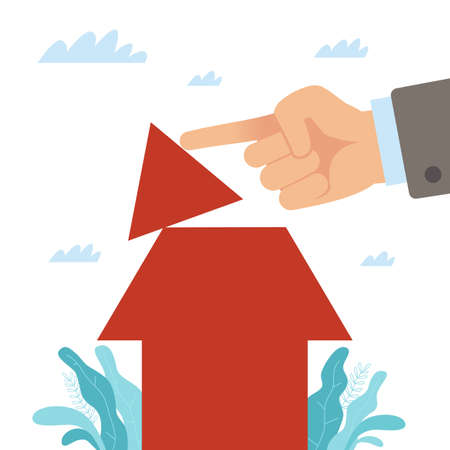 Intentionally causing obstacles to achieving goal. Competition and ambition in business, battle and fight. Conflict on work. Difficult road to success, vector cartoon flat isolated conceptのイラスト素材