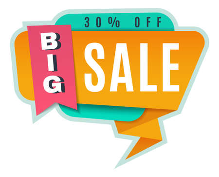 Big sale announcement. Promo sticker with price discountのイラスト素材