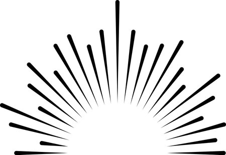 Sunburst  . Explosion light rays in decorative vintage styleのイラスト素材