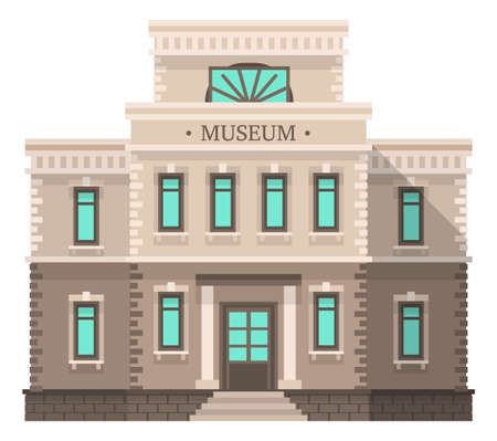 Museum facade. Historic building icon. City landmarkのイラスト素材