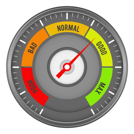 Perfomance indicator. Control panel element. Rating meter
