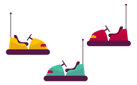 Toy cars for amusement park. Carnival riding attractionのイラスト素材