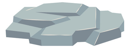 Game ground isometric element. Gray rock blockのイラスト素材