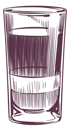 Cocktail glass sketch. Hand drawn alcohol drinkのイラスト素材