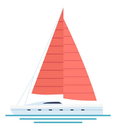 Sailing ship icon. Red sail boat. maritime symbolのイラスト素材