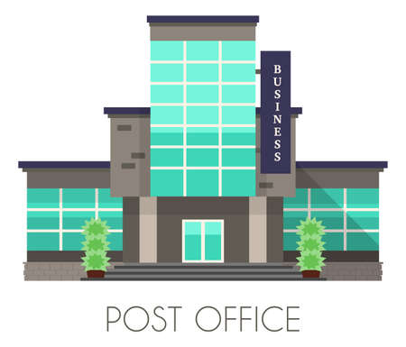 Urban modern architecture icon. Business center. Post officeのイラスト素材
