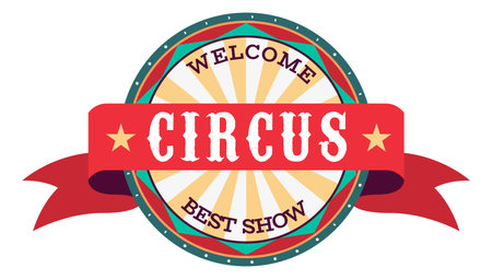 Round circus label. Carnival show badge templateのイラスト素材