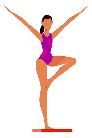 Woman in yoga pose. Balance training. Morning exerciseのイラスト素材