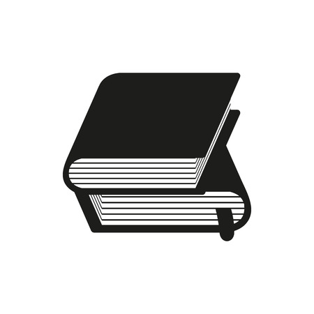 vector simple black book icon on whiteのイラスト素材