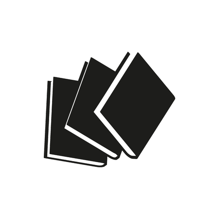 vector simple black book icon on whiteのイラスト素材