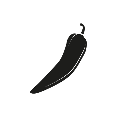 Simple black Pepper chilli vector illustration isolated on white background. Elements for companyのイラスト素材