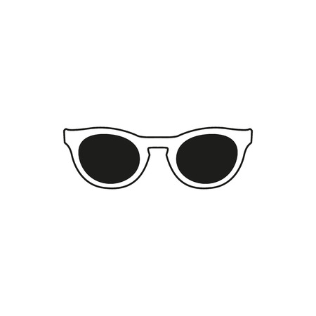 glasses simple black vector icon on whiteのイラスト素材