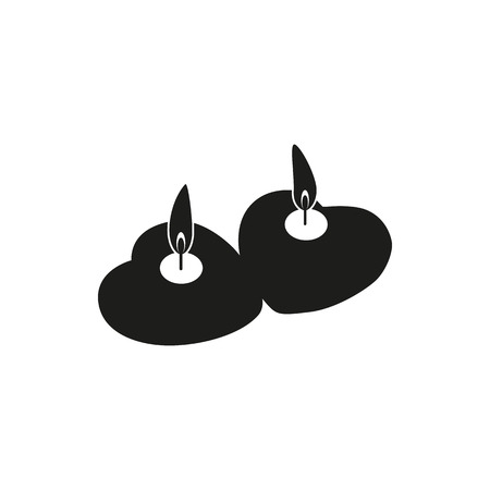 Two hearts candle for Valentine Day. Vector illustration on a whiteのイラスト素材