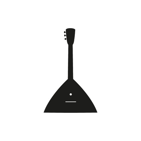 Black simple Balalaika icon isolated on white background. Elements for company logos, print products, page and web decor. Vector illustration.のイラスト素材