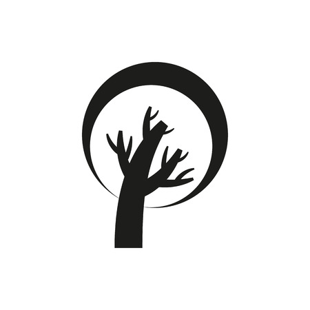 Simple minimal black tree icon symbol style design icon created for Mobile, Web, Decor, Print Products, Applications. On white background. Vector illustration.のイラスト素材
