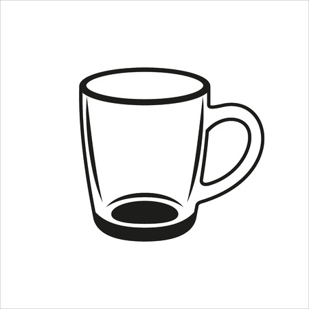 Transparent cup icon Created For Mobile, Web, Decor, Print Products, Applications. Black icon isolated on white backgroundのイラスト素材