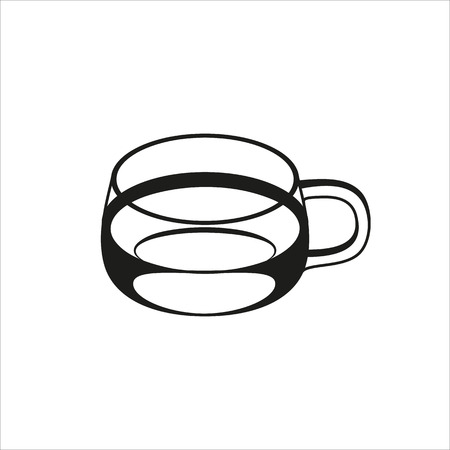 Transparent cup icon Created For Mobile, Web, Decor, Print Products, Applications. Black icon isolated on white backgroundのイラスト素材