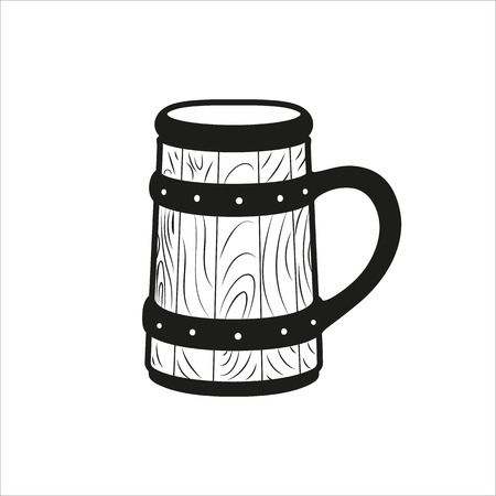 Beer Stein icon Created For Mobile, Web, Decor, Print Products, Applications. Black icon isolated on white backgroundのイラスト素材