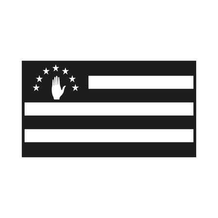 Flag of Abkhazia. Icon Created For Mobile, Web, Decor, Print Products, Applications. Simple black icon isolated on white background. Vector illustration.のイラスト素材