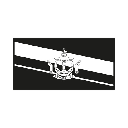Flag of Brunei. Icon Created For Mobile, Web, Decor, Print Products, Applications. Simple black icon isolated on white background. Vector illustration.のイラスト素材
