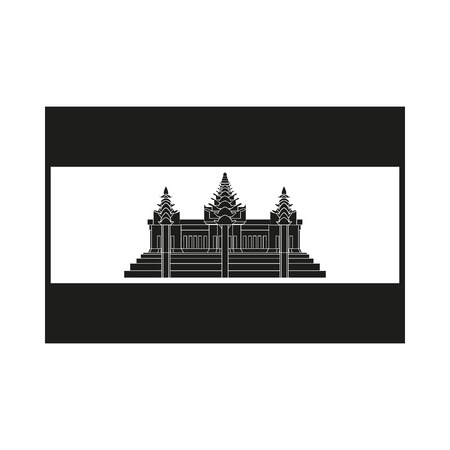 Flag of Cambodia. Icon Created For Mobile, Web, Decor, Print Products, Applications. Simple black icon isolated on white background. Vector illustration.のイラスト素材