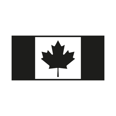 Flag Canada. Icon Created For Mobile, Web, Decor, Print Products, Applications. Simple black icon isolated on white background. Vector illustration.のイラスト素材