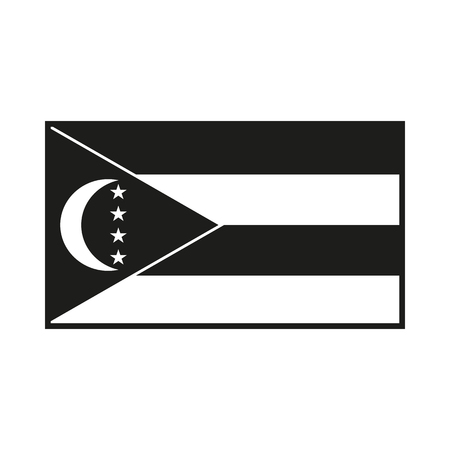 Comoros flag. Icon Created For Mobile, Web, Decor, Print Products, Applications. Simple black icon isolated on white background. Vector illustration.のイラスト素材