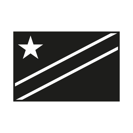 Democratic Republic of Congo Flag. Icon Created For Mobile, Web, Decor, Print Products, Applications. Simple black icon isolated on white background. Vector illustration.のイラスト素材