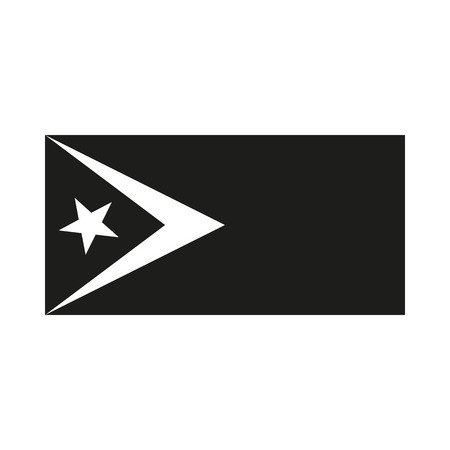 Flag of East Timor. Icon Created For Mobile, Web, Decor, Print Products, Applications. Simple black icon isolated on white background. Vector illustration.のイラスト素材