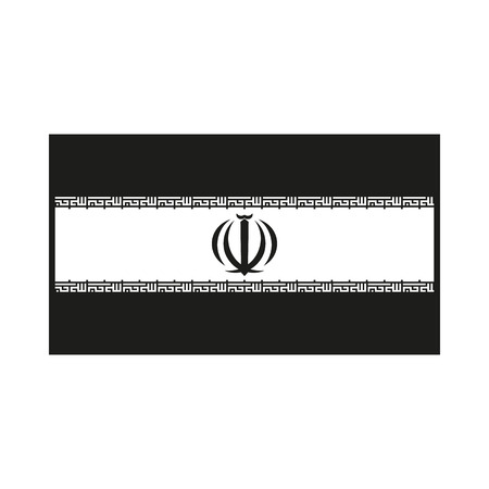 Vector flag of Iran. Icon Created For Mobile, Web, Decor, Print Products, Applications. Black icon isolated on white background. Vector illustration.のイラスト素材