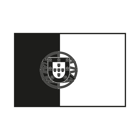 Flag of Portugal Icon Created For Mobile, Web, Decor, Print Products, Applications. Black icon isolated on white background. Vector illustration.のイラスト素材