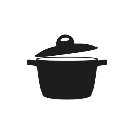 pan, saucepan, pot, casserole, cooker, stewpan icon Created For Mobile, Web, Decor, Print Products, Applications. Black icon set isolated on button. Vector illustration.のイラスト素材