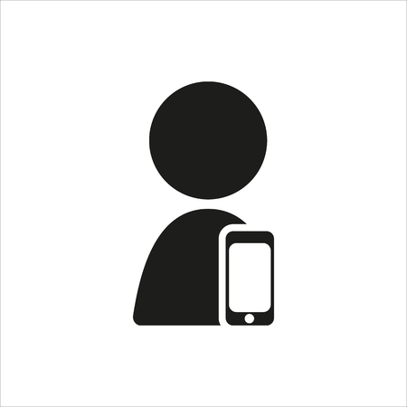 Call center operator avatar sign simple icon Created For Mobile, Web, Decor, Print Products, Applications. Black icon isolated. Vector illustration.のイラスト素材
