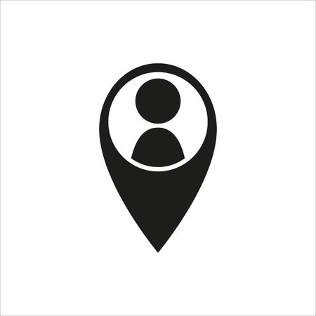 location people icon in simple black design Created For Mobile, Web, Decor, Print Products, Applications. Black icon isolated. Vector illustration.のイラスト素材