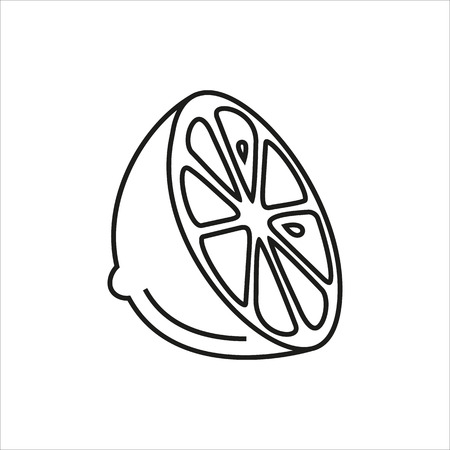 lemon simple icon on white background Created For Mobile, Web, Decor, Print Products, Applications. Vector illustration.のイラスト素材