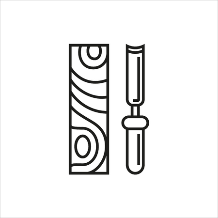 Chisel icon on white background Created For Mobile, Web, Decor, Print Products, Applications. Icon isolated. Vector illustration.のイラスト素材