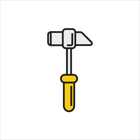 hammer icon on white background Created For Mobile, Web, Decor, Print Products, Applications. Icon isolated. Vector illustration.のイラスト素材