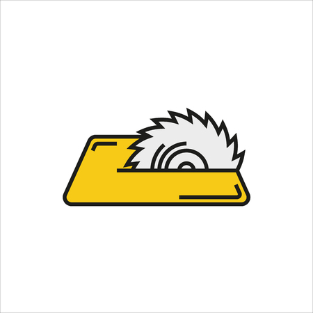 Saw icon on white background Created For Mobile, Web, Decor, Print Products, Applications. Icon isolated. Vector illustration.のイラスト素材