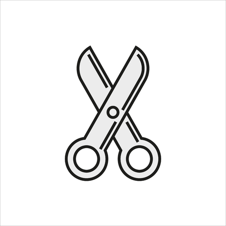 Scissors icon on white background Created For Mobile, Web, Decor, Print Products, Applications. Icon isolated. Vector illustration.のイラスト素材
