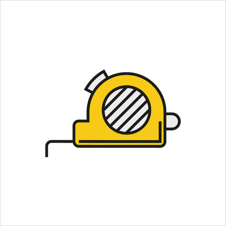 Tape measure icon on white background Created For Mobile, Web, Decor, Print Products, Applications. Icon isolated. Vector illustration.のイラスト素材