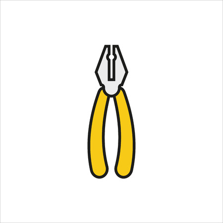 Pliers icon on white background Created For Mobile, Web, Decor, Print Products, Applications. Icon isolated. Vector illustration.のイラスト素材