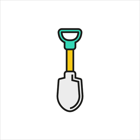 Shovel vector icon on white background Created For Mobile, Web, Decor, Print Products, Applications. Icon isolated. Vector illustration.のイラスト素材