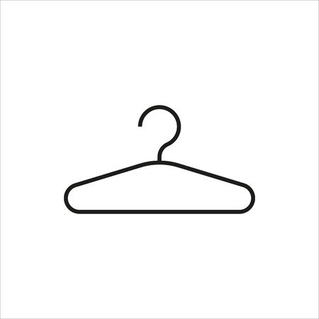 Hanger icon isolated on white background Created For Mobile, Web, Decor, Print Products, Applications. Black icon isolated. Vector illustration.のイラスト素材