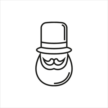 Hipster Black and White icon Created For Mobile, Web, Decor, Print Products, Applications. Black icon isolated. Vector illustration.のイラスト素材