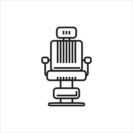 barber chair simple icon on white background Created For Mobile, Web, Decor, Print Products, Applications. Black icon isolated. Vector illustration.のイラスト素材