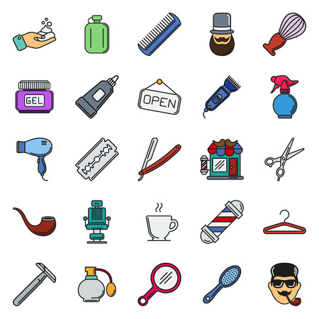 Set of Vector Barber Shop Elements and Shave Shop Icons Illustration can be used as Icon in premium qualityのイラスト素材