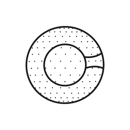 Symbol of a zorbing ball icon on white background. Elements for company print products, page and web decor. Vector illustration.のイラスト素材