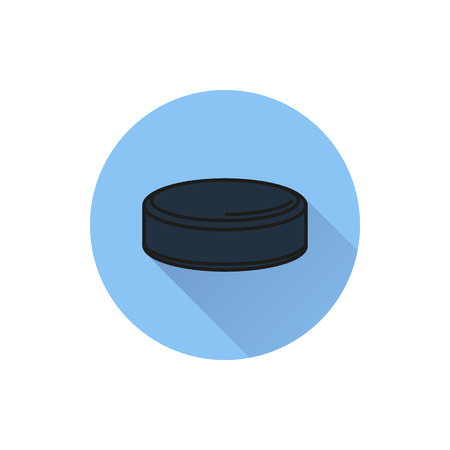 Hockey puck isolated on white background Created For Mobile, Web, Decor, Print Products, Applications. Icon isolated. Vector illustration.のイラスト素材
