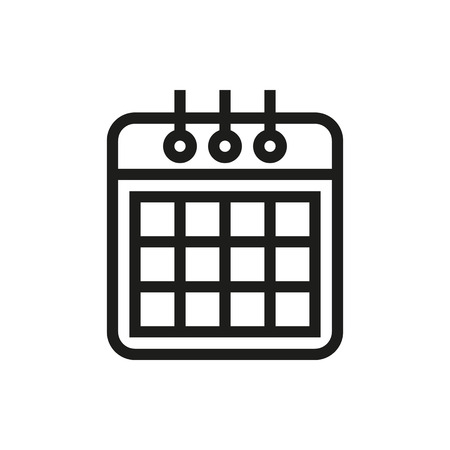 Calendar icon on white background Created For Mobile, Infographics, Web, Decor, Print Products, Applications. Icon isolated. Vector illustrationのイラスト素材